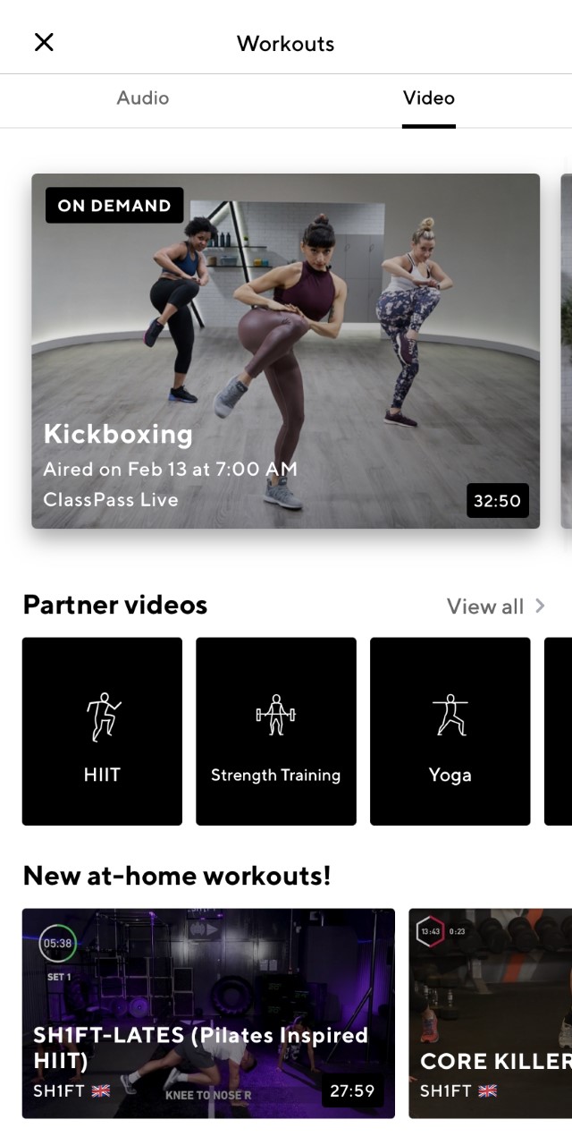 How do I use on demand digital workouts ClassPass